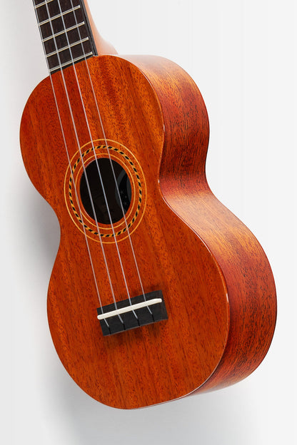 Kala KA-F8-MHG-S Pan Pacific All Solid Mahogany Figure 8 Soprano Ukulele With Bag