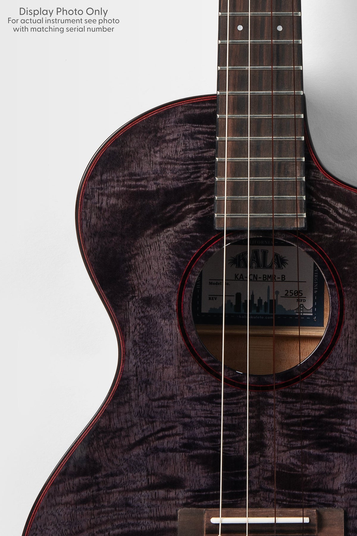 Kala KA-METD-BMR-B Metropolitan Deluxe Black Night Mango Baritone Ukulele With Bag