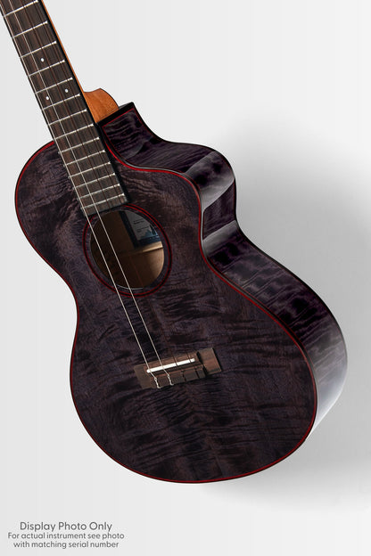 Kala KA-METD-BMR-B Metropolitan Deluxe Black Night Mango Baritone Ukulele With Bag
