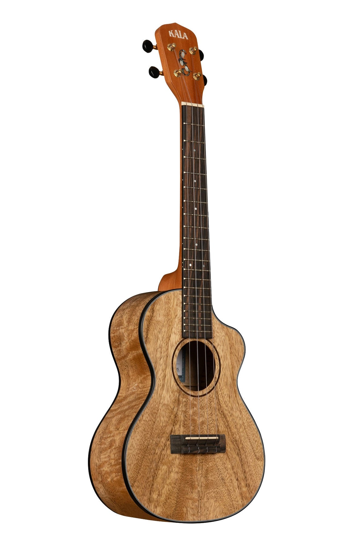 Kala KA-MNGG-T Metropolitan All Solid Curly Mango Tenor Cutaway Ukulele With Bag