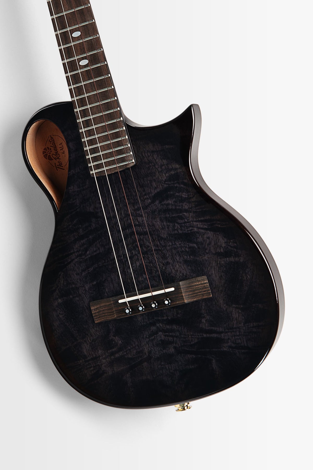 Kala KA-NS-BLK-MNG-TE Revelator Nautilus Horizon Black Night Mango Tenor Electro Ukulele With Bag