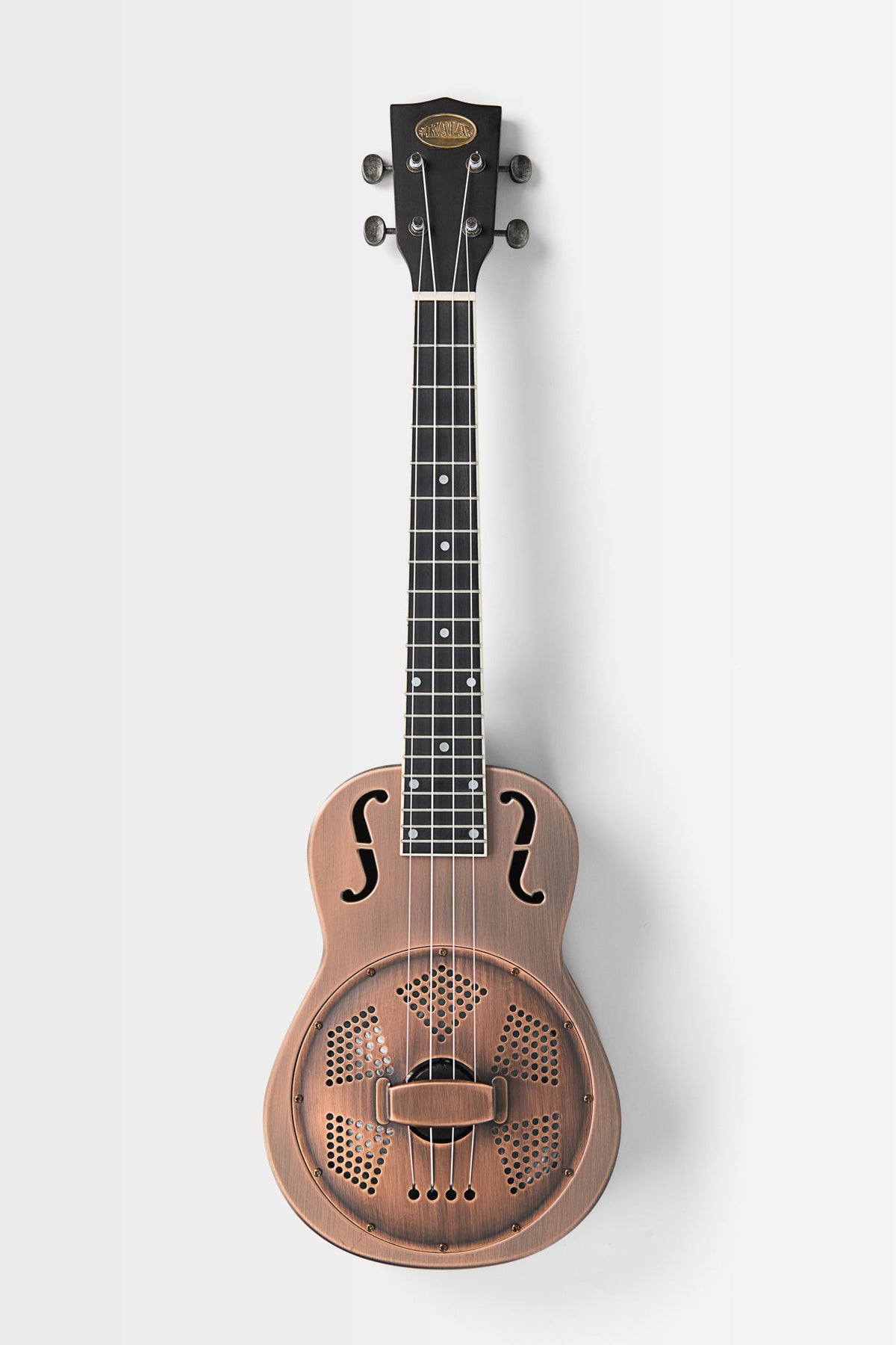 Kala KA-RES-BCR-B-E Brushed Copper Baritone Resonator Ukulele with EQ With Bag