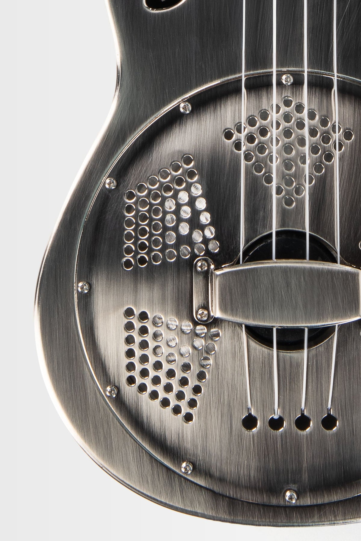 Kala KA-RES-BNI-T-E Brushed Nickel Tenor Resonator Ukulele with EQ With Bag