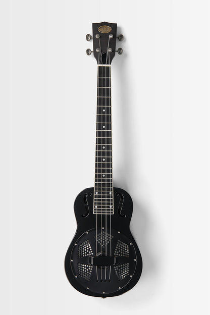 Kala KA-RES-MBK-B-E Matte Black Baritone Resonator Ukulele with EQ With Bag