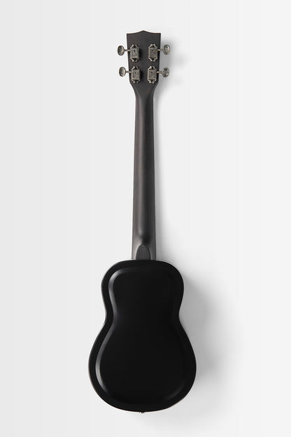 Kala KA-RES-MBK-B-E Matte Black Baritone Resonator Ukulele with EQ With Bag