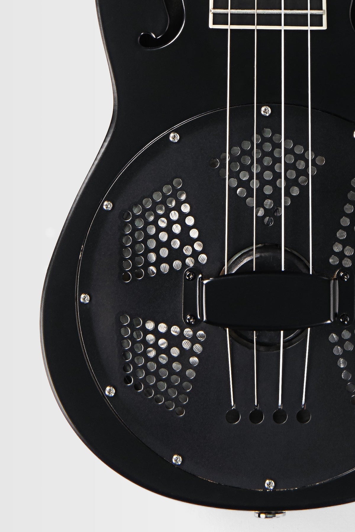 Kala KA-RES-MBK-B-E Matte Black Baritone Resonator Ukulele with EQ With Bag