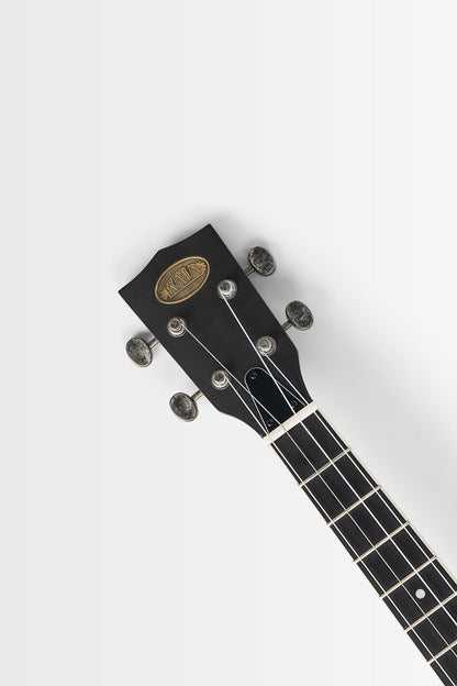 Kala KA-RES-MBK-B-E Matte Black Baritone Resonator Ukulele with EQ With Bag