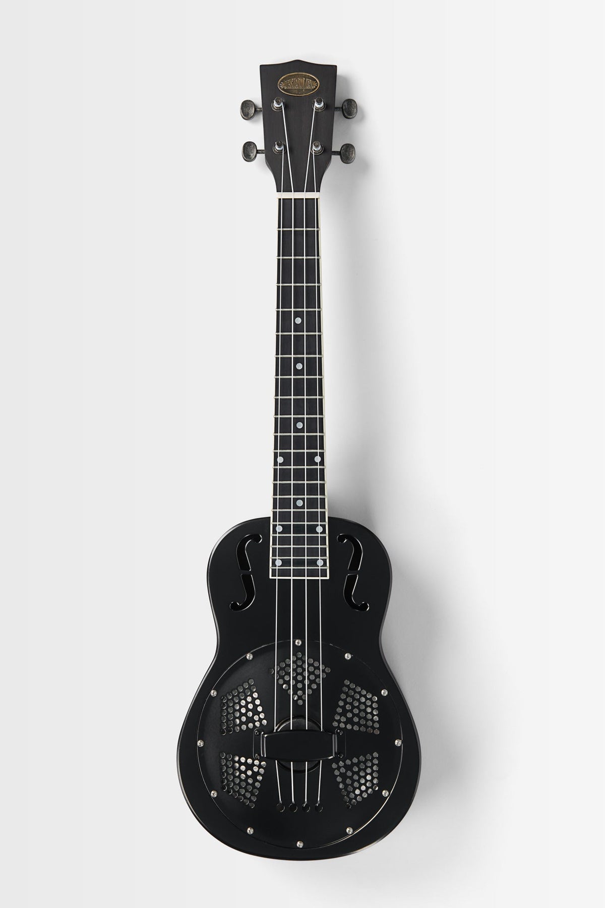 Kala KA-RES-MBK-T-E Matte Black Tenor Resonator Ukulele with EQ With Bag