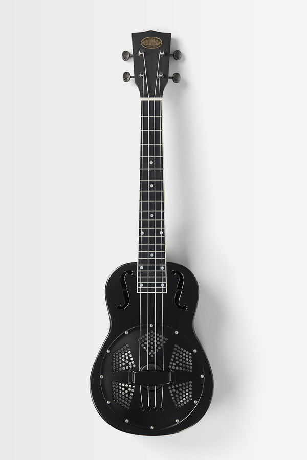 Kala KA-RES-MBK-T-E Matte Black Tenor Resonator Ukulele with EQ With Bag