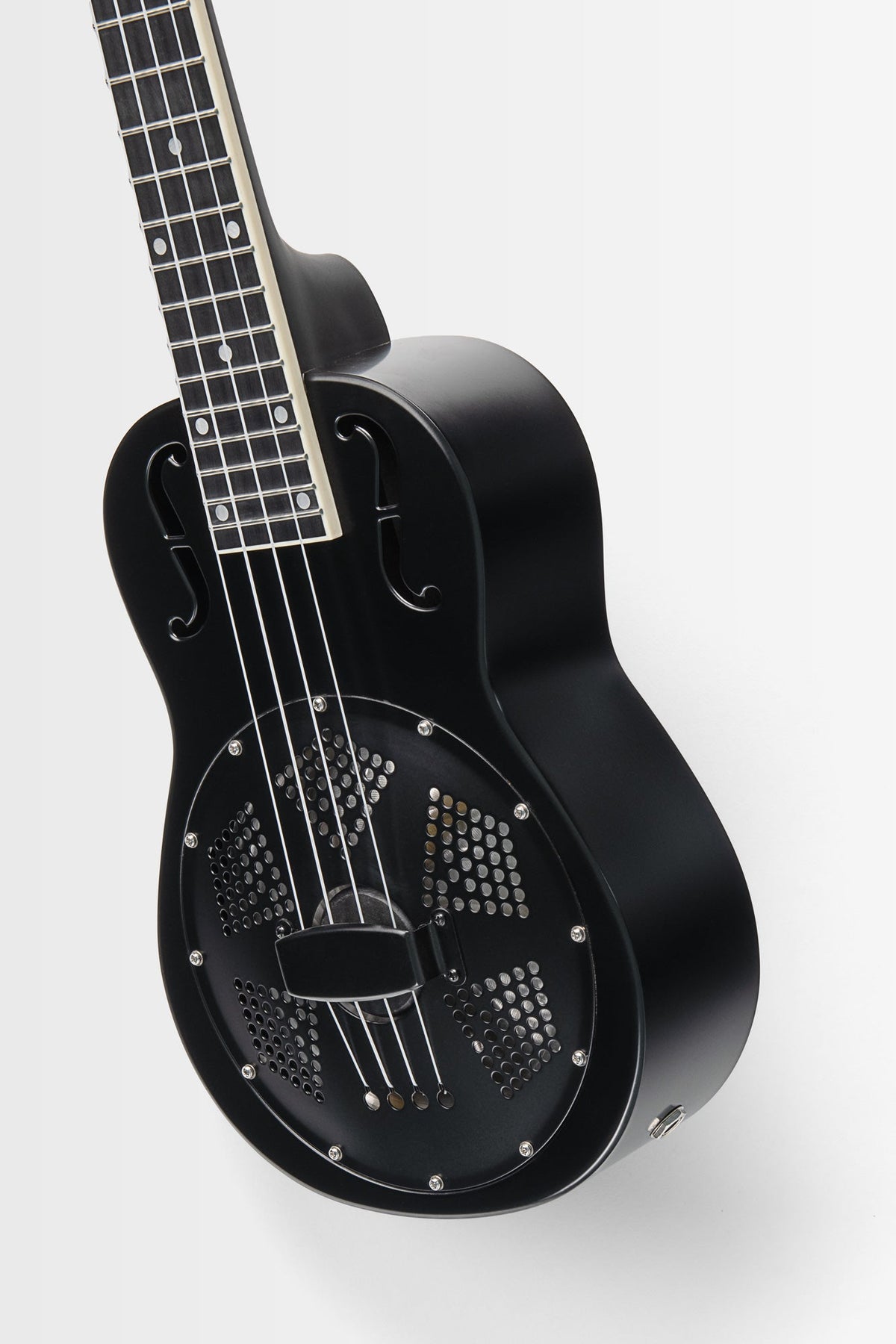 Kala KA-RES-MBK-T-E Matte Black Tenor Resonator Ukulele with EQ With Bag