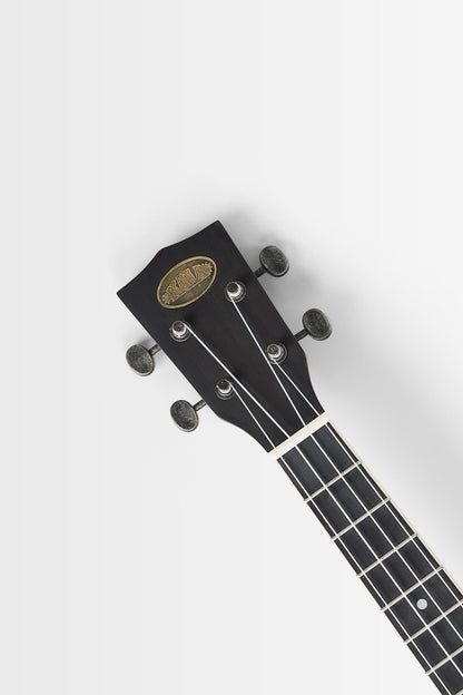 Kala KA-RES-MBK-T-E Matte Black Tenor Resonator Ukulele with EQ With Bag
