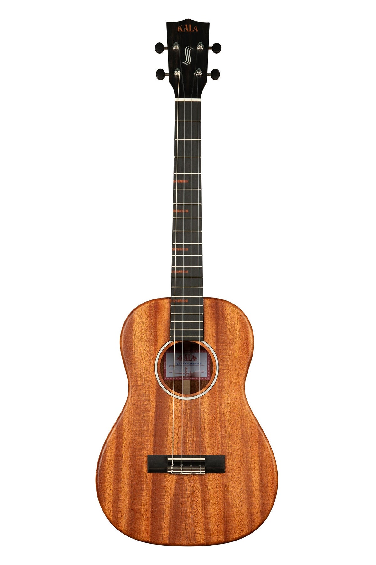 Kala KA-WF-AMHG-B All Solid Mahogany Waterfall Baritone Ukulele With Bag
