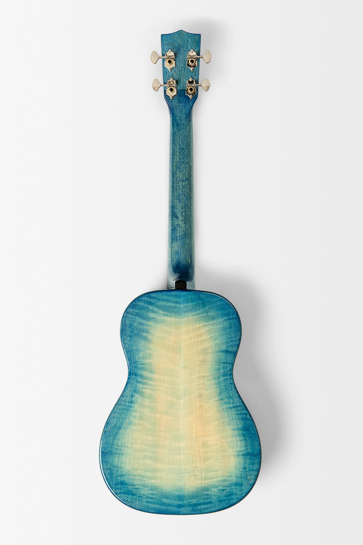 Kala KA-WF-BLU-AFM-B All Solid Blue Flame Maple Waterfall Baritone Ukulele With Bag