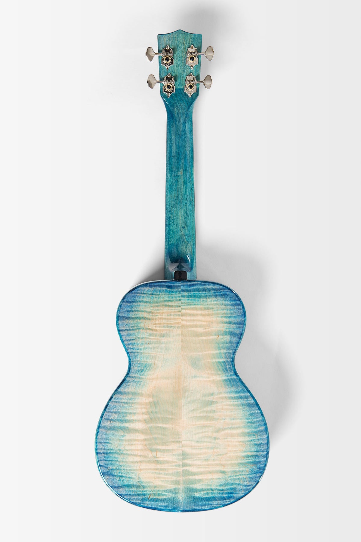 Kala KA-WF-BLU-AFM-T All Solid Blue Flame Maple Waterfall Tenor Ukulele With Bag
