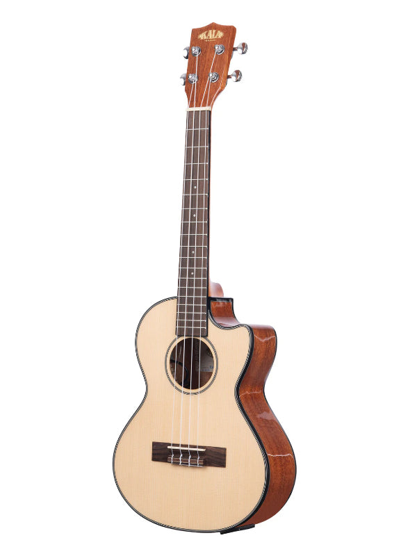 KALA KA-STGE-C  SOLID  SPRUCE MAHOGANY TENOR CUTAWAY W/ EQ UKULELE