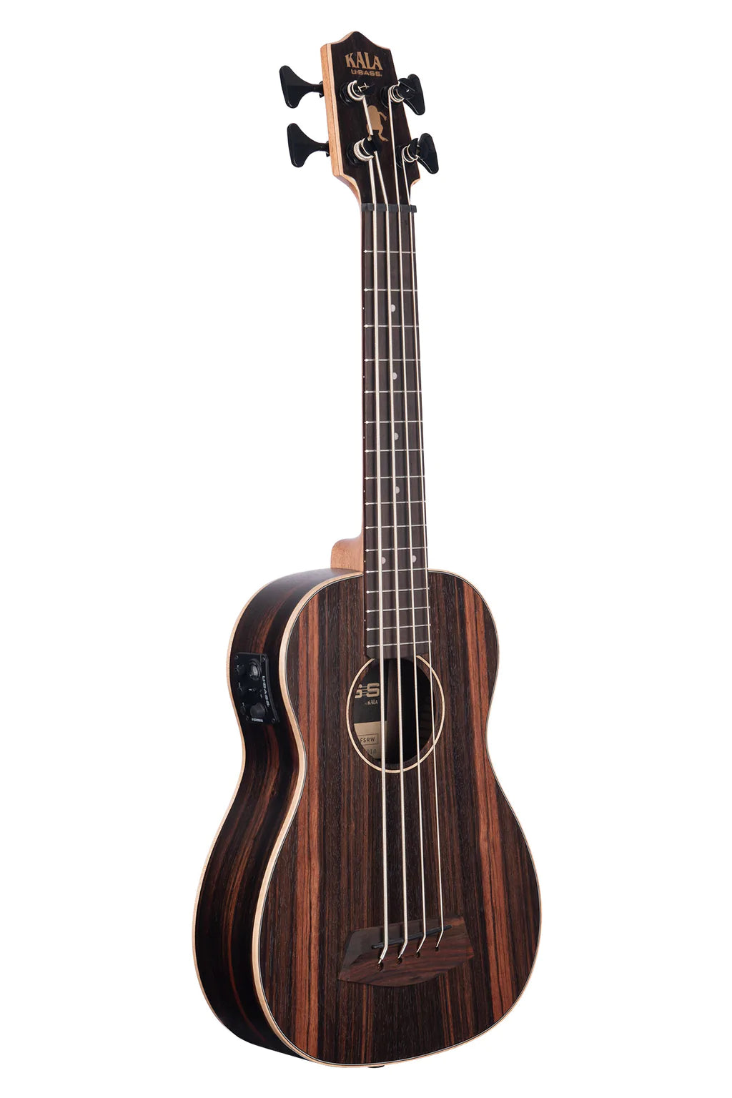 Kala UBASS-EBY-FSRW Striped Ebony Fretted Acoustic-Electric U•BASS® w/ Round Wounds