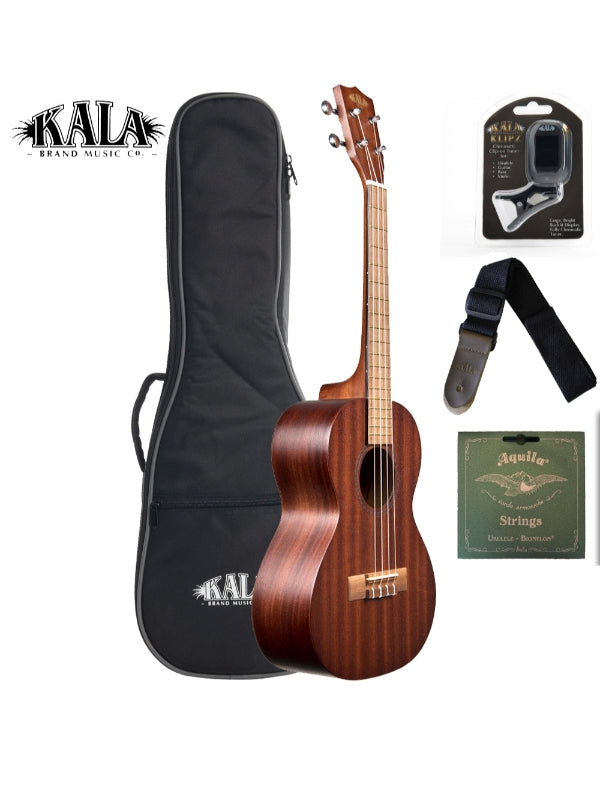 Kala KA-15T-BNDL Satin Mahogany Tenor Bundle Ukulele