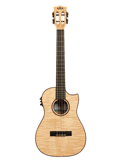 Kala KA-ASFM-B-CE Maple Baritone Cutaway Electric Ukulele With Bag