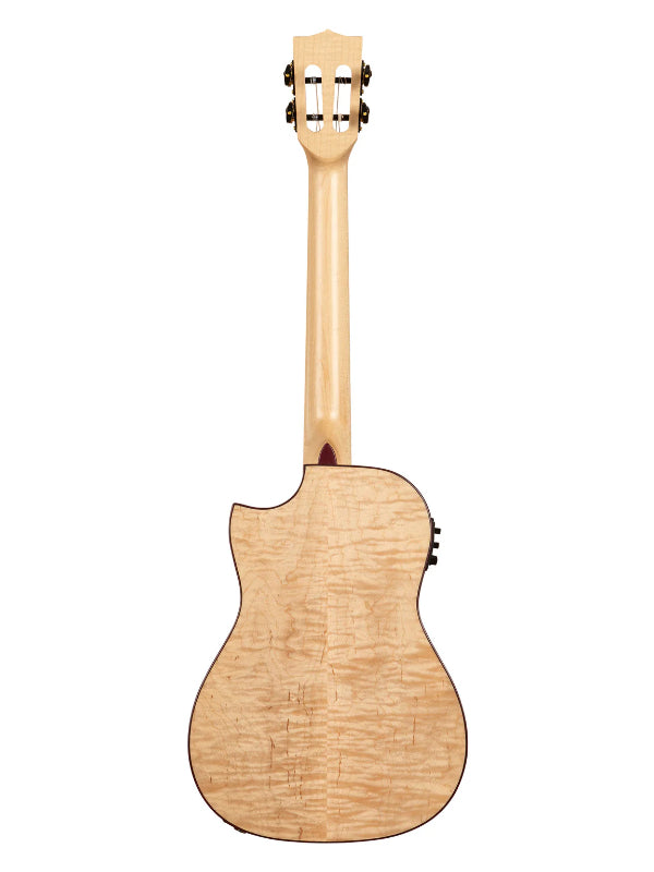Kala KA-ASFM-B-CE Maple Baritone Cutaway Electric Ukulele With Bag