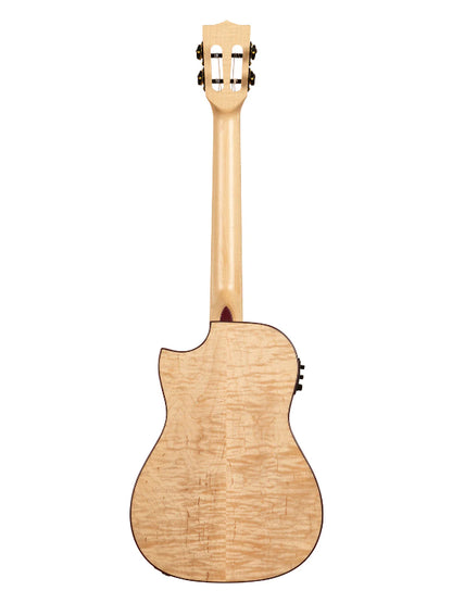 Kala KA-ASFM-B-CE Maple Baritone Cutaway Electric Ukulele With Bag