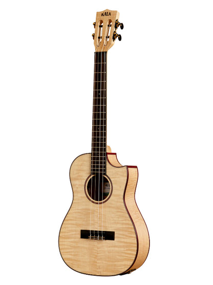 Kala KA-ASFM-B-CE Maple Baritone Cutaway Electric Ukulele With Bag