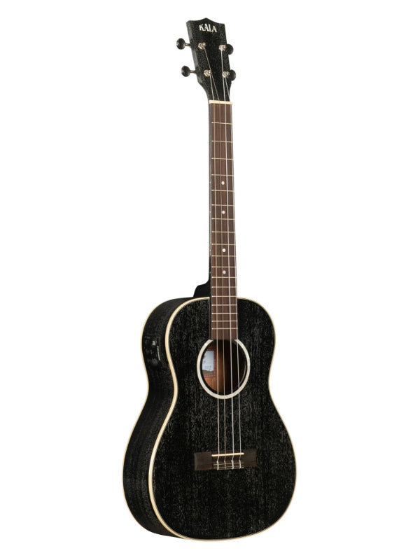 Kala KA-SDH-BE All Solid Salt & Pepper Doghair Mahogany Baritone Ukulele With Bag