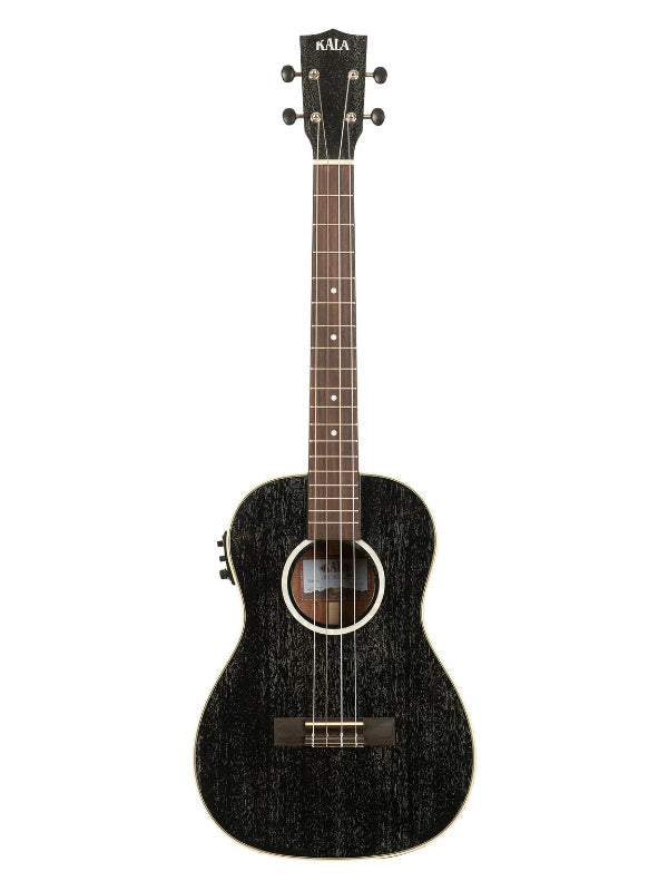 Kala KA-SDH-BE All Solid Salt & Pepper Doghair Mahogany Baritone Ukulele With Bag