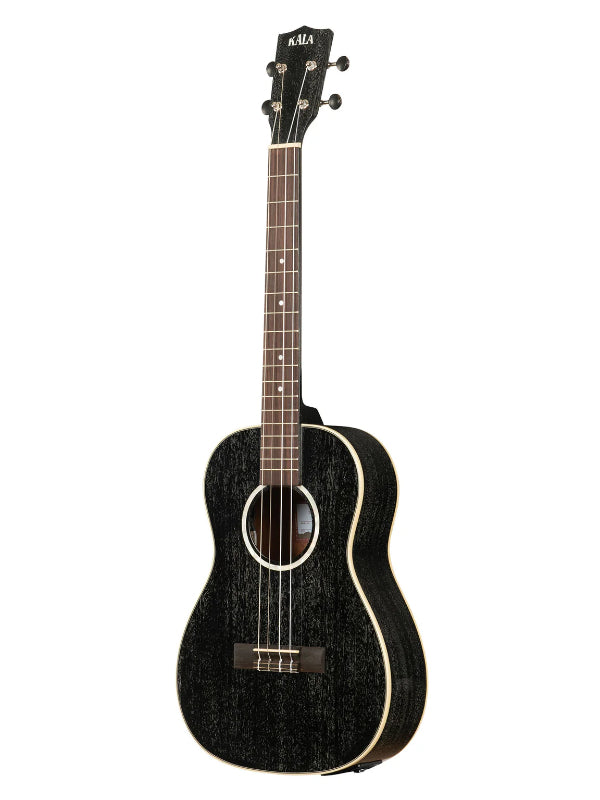 Kala KA-SDH-BE All Solid Salt & Pepper Doghair Mahogany Baritone Ukulele With Bag