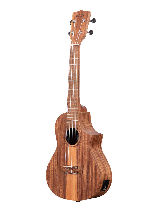 Kala KA-TK-C-CE Teak Tri-Top Concert Ukulele 