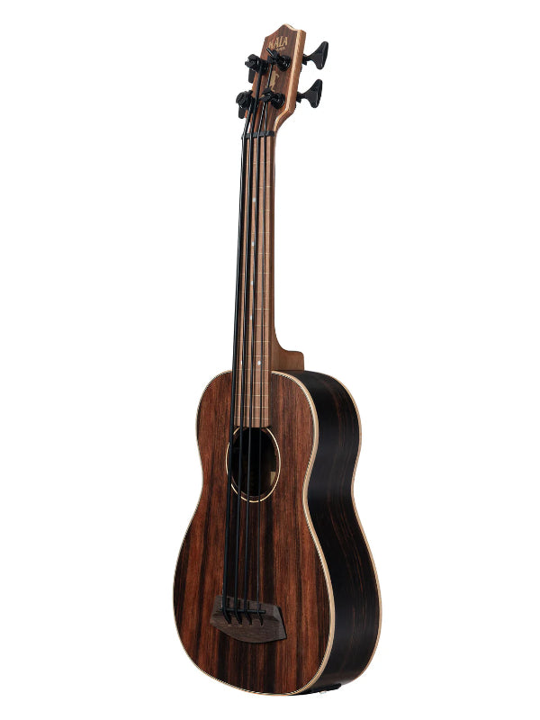 Kala UBASS-EBY-FL Striped Ebony Acoustic-Electric Fretless U•BASS® Rosewood Update Ukulele