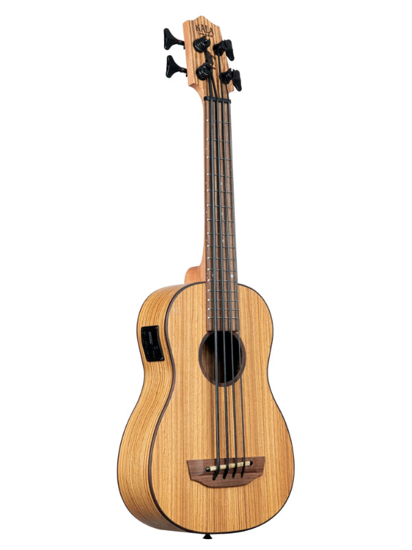 Kala UBASS-ZEB-FS Zebrawood Acoustic-Electric U•BASS®