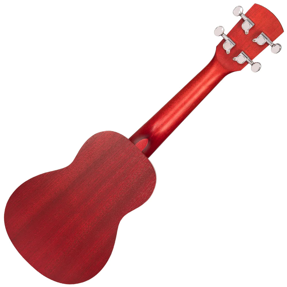 Laka Sapele Series Soprano Ukulele & Bag ~ Red