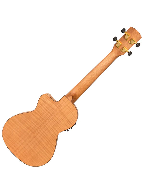Laka Maple Series Electro-Acoustic Cutaway Ukulele & Carry Bag ~ Tenor