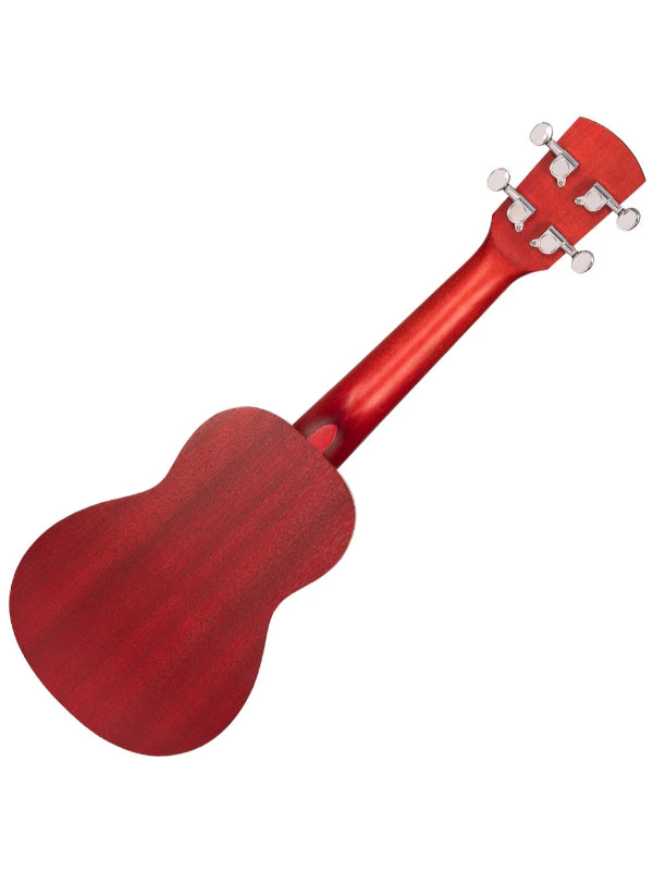 Laka Sapele Series Soprano Ukulele with Bag ~ Red