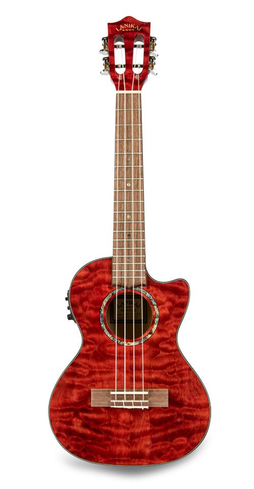 Lanikai QM-RDCET Tenor Electro Cutaway (Red)