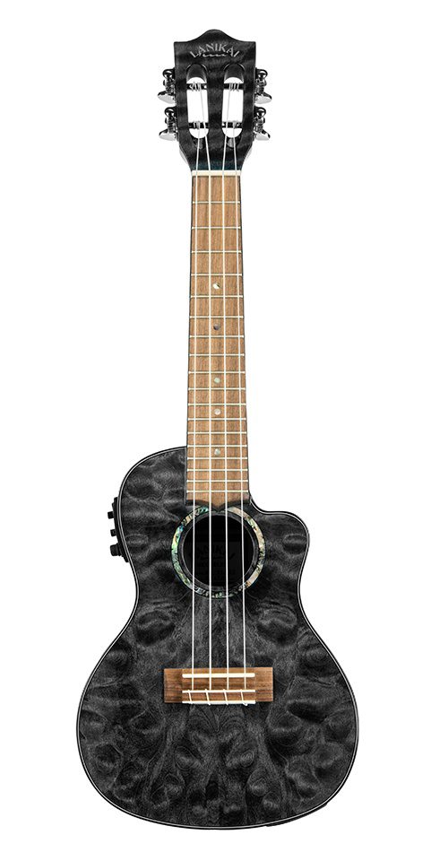 Lanikai QM-BKCEC Concert Electro Cutaway (Black)