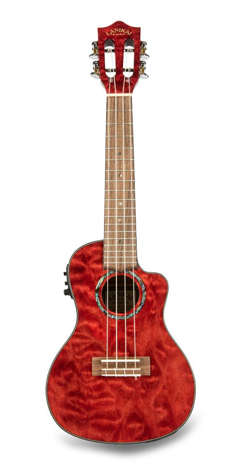 Lanikai QM-RDCEC Concert Electro Cutaway (Red)