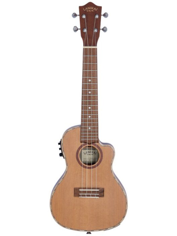 Lanikai CDST-CEC Concert  Electric Cedar Solid Top Ukulele With Gig Bag