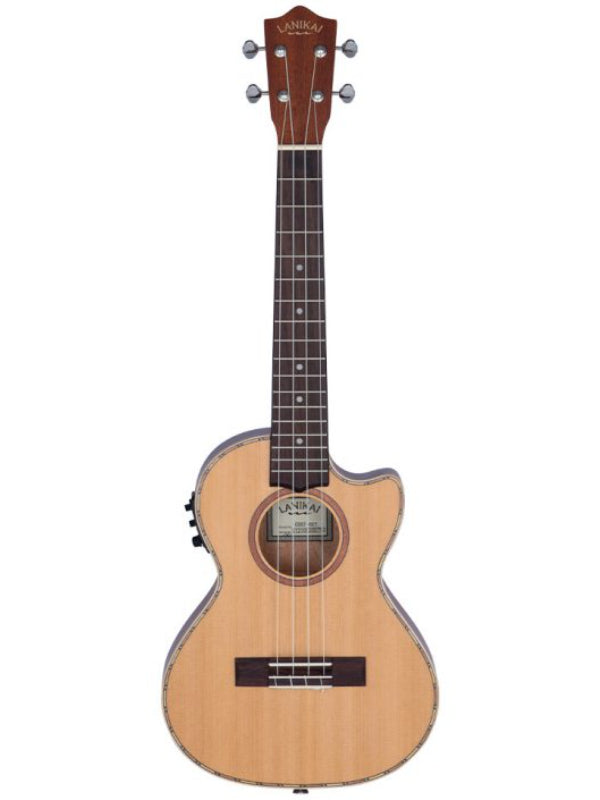 Lanikai CDST-CET Tenor Electro Cedar Solid Top  Ukulele With Gig Bag