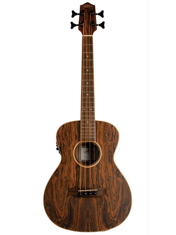 Lanikai FB-EBU Mini Bass Figured Bocote Electric  Ukulele With Gig Bag