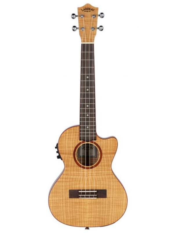 Lanikai FM-CET Tenor Electric Flame Maple  Cutaway Ukulele With Gig Bag