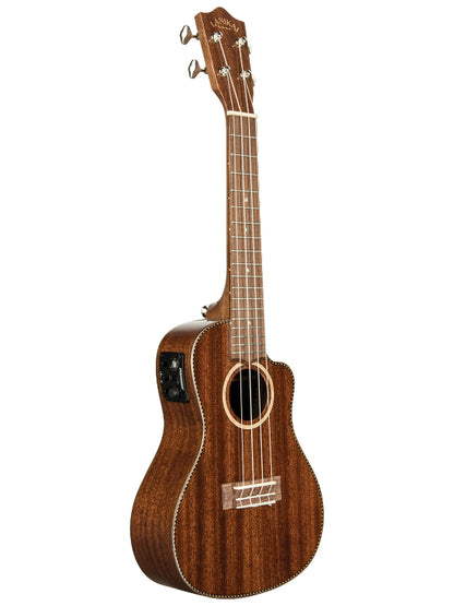 Lanikai MAS-CEC Concert Electric All Solid Mahogany Ukulele  With Gig Bag