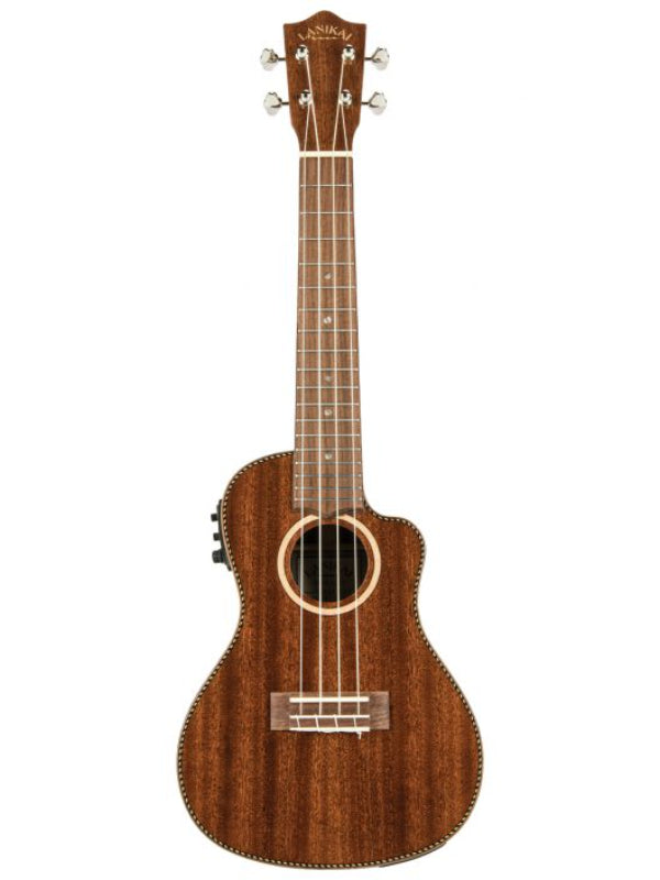 Lanikai MAS-CEC Concert Electric All Solid Mahogany Ukulele  With Gig Bag