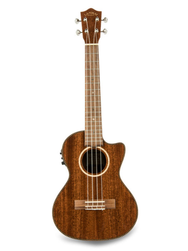 Lanikai MAS-CET All Solid Mahogany Tenor Electric-Cut Ukulele with Gig Bag