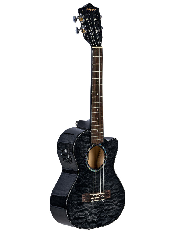 Lanikai QM-BKCET Tenor Electro  Black Quilted Maple Ukulele