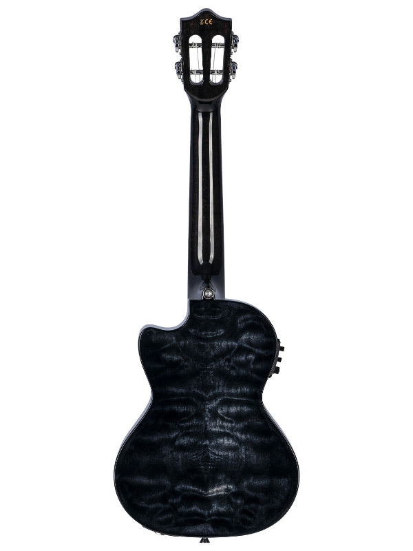 Lanikai QM-BKCET Tenor Electro  Black Quilted Maple Ukulele