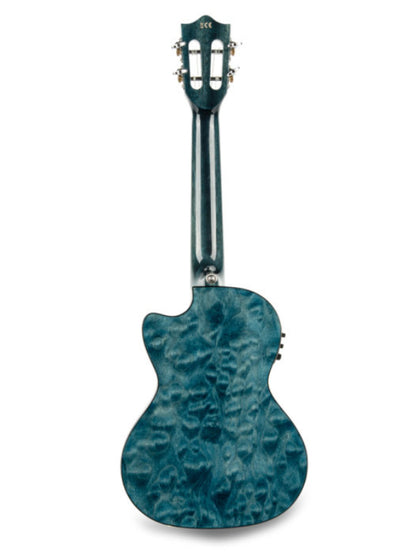 Lanikai QM-BLCET  Tenor Electro Blue Quilted Maple Ukulele
