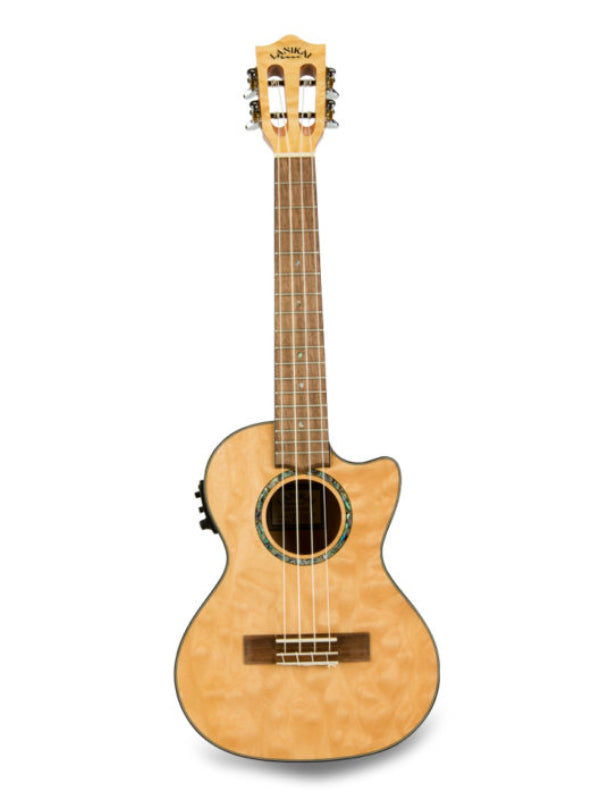 Lanikai QM-NACET Tenor Electro Natural Quilted Maple Cutaway  Ukulele