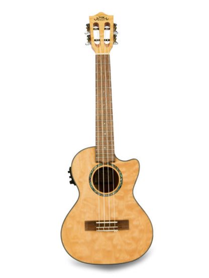 Lanikai QM-NACET Tenor Electro Natural Quilted Maple Cutaway  Ukulele