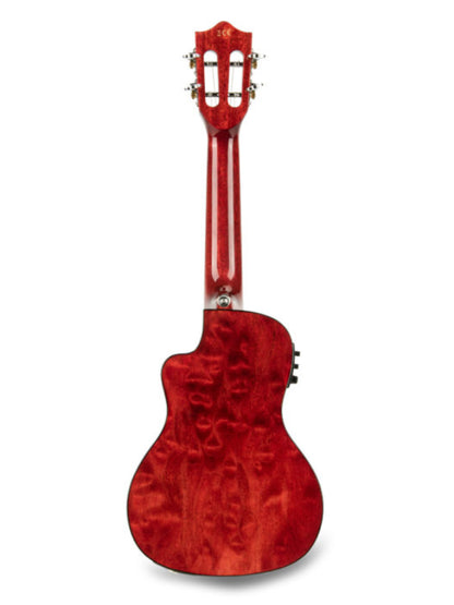 Lanikai QM-RDCEC Concert Electro Red Quilted Maple Cutaway Ukulele